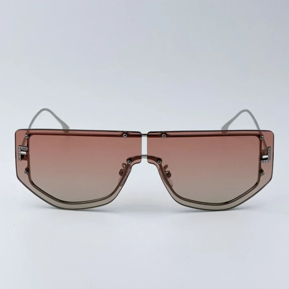 Fendi FE40096U 16T FENDI FIRST CRYSTAL BRAND NEW Sunglasses Palladium Unisex - Picture 5 of 12